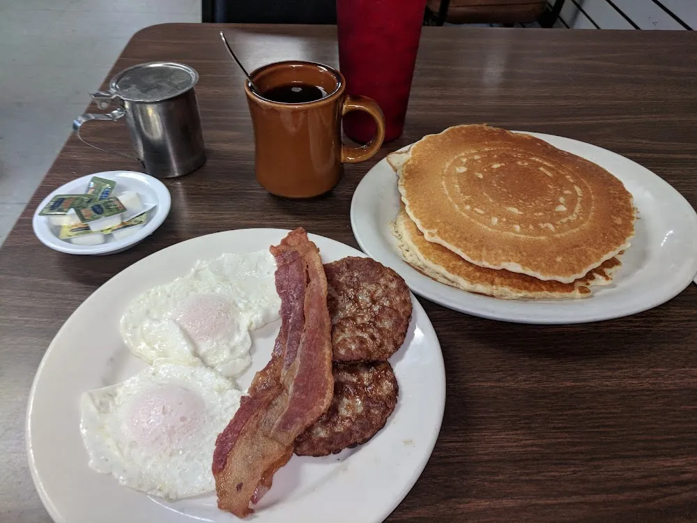 The Grand Slam with a Cup of Coffee and a Glass of Water